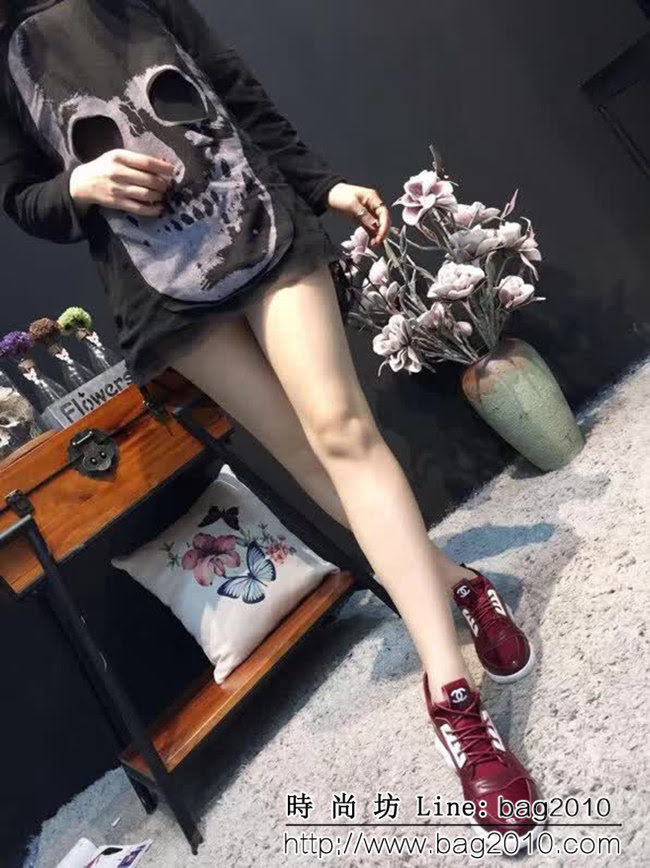 CHANEL香奈兒 最新款846 歐彈力布+牛皮 內增高女休閒鞋 QZS1449